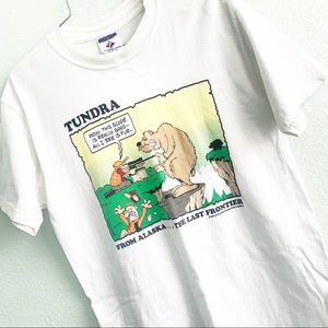 VINTAGE TEE alaska tourist comic funny top shirt short sleeve Medium cotton